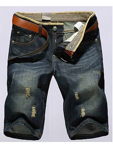 Ripped Straight Mid-Rise Casual Shorts
