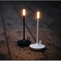 Aluminum Cordless Table Lamp Touch Candle Shaped Touch Dimming Type-C Rechargeable Table Lamp Indoor Bedroom Living Room Decoration Lightinthebox