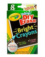 Crayola 8 Count Dry-Erase Crayons Brights Large Size