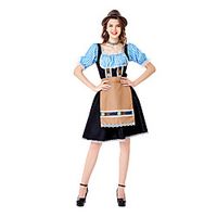 Oktoberfest  Beer Uniforms Cosplay Costume Adults' Women's Halloween Halloween Halloween Oktoberfest Beer Festival  Holiday Lace Terylene Black Women's Easy Carnival Costumes Checkered  Gingham Lightinthebox - thumbnail