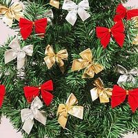 36pcs/set Craft Bows DIY Christmas Tree Decorations Bows For Crafts Christmas Bows Gold Silver Red Bowknot Home Decoration miniinthebox - thumbnail
