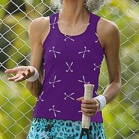 Women's Tennis Shirt Tennis Tank Top Breathable Quick Dry Soft Sleeveless Top Regular Fit Printed Summer Spring Tennis Golf Badminton miniinthebox - thumbnail