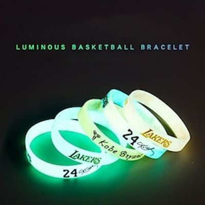 6 Pcs Silicone Basketball Glow Bracelet Kobe Curry Owen James New Thickened Student Couple Pair  for Super Bolw Lightinthebox