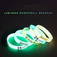 6 Pcs Silicone Basketball Glow Bracelet Kobe Curry Owen James New Thickened Student Couple Pair  for Super Bolw Lightinthebox - thumbnail