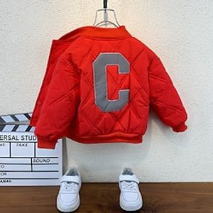 Kids Boys Baseball Jackets Outerwear Letter Long Sleeve Coat School Daily Black Red Spring Fall 7-13 Years Lightinthebox