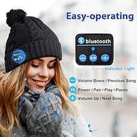 Bluetooth Beanie V5.0 Bluetooth Hat, Wireless Earphone Beanie Headphones, Pompon Beanie with HD Stereo Speakers Built-in Microphone, Christmas Electronic Gifts for Women Girls Outdoor Sports Running miniinthebox - thumbnail