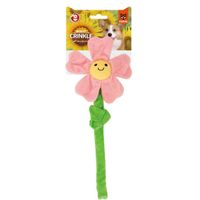 Fofos Pink Flower Crinkle Rope Dog Toy (Pack of 3)