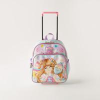 Minmie Printed 12-Inch Trolley Backpack with Zip Closure