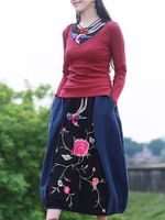 Ethnic Style Embroidery A-Line Skirts