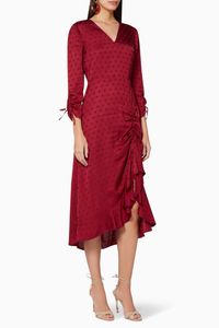 Rivvaa Ruched Midi Dress
