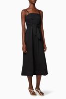 Tie Linen Midi Dress - thumbnail