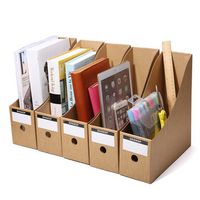 5 File Storage Box File Folder Frame Office Kraft Paper Box