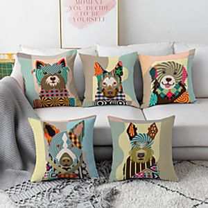 Double Side Cushion Cover 5PC Soft Decorative Square Throw Pillow Cover Cushion Case Pillowcase for Bedroom Livingroom Superior Quality Machine Washable Indoor Cushion for Sofa Couch Bed Chair Lightinthebox