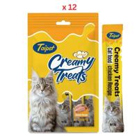 Taipet Cat Creamy Treats Chicken Flavor 15gx5pcs Pack Of 12