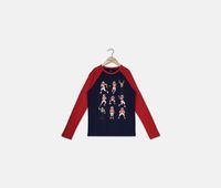 Kids Boys Baseball Players Long Sleeves Tee  Navy Blue Combo - thumbnail