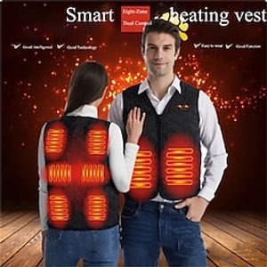 Winter Smart Thermostatic Heating Jacket Black M-5XL New 8 Places Heated Vest Men Women USB Heatable Jacket Thermal Clothes Vest miniinthebox