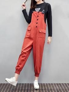 Loose Strap Pockets Jumpsuits