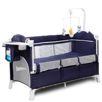 Teknum 4 In 1 Baby Bedside Co - Sleeper Bassinet And Playpen With Rocker Navy Blue TK_4in1PC_NB