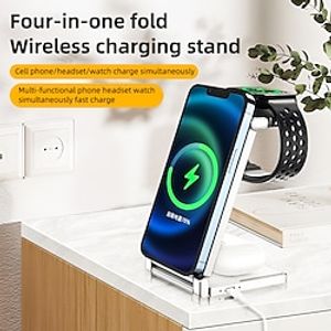 3 in 1 Wireless Charging Station Compatible for Apple Products Multiple Devices Apple Watch ultra 8 7 SE 6 5 4 3 AirPods Pro 2 iPhone 14 13 12 11 Pro MaxXXSXR 8 Fast Wireless Charger Stand Lightinthebox
