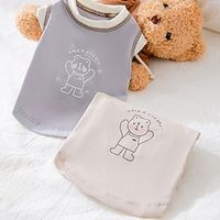 Dog Cat Vest Quotes  Sayings Bear Fashion Cute Sports Casual / Daily Dog Clothes Puppy Clothes Dog Outfits Soft Gray Coffee Costume for Girl and Boy Dog Cloth XS S M L XL miniinthebox - thumbnail