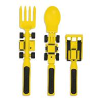 Eazy Kids Spoon Fork & Pusher - Yellow Truck 3Pcs