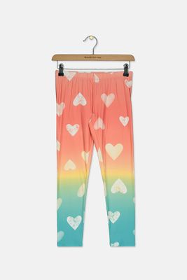 Big Girls Ombre Heart-Print Leggings  Shell Pink