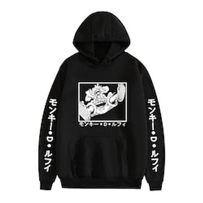 One Piece Monkey D. Luffy Roronoa Zoro Tony Tony Chopper Hoodie Cartoon Manga Anime Front Pocket Graphic Hoodie For Men's Women's Unisex Adults' Hot Stamping 100% Polyester Casual Daily Lightinthebox