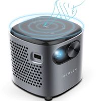 Merlin CUBE Mini Smart HD Projector, Pocket Size Projector, with Netflix and Youtube, 240 inch screen, 2 Hours working Time - Grey, 76820 Merlin CUBE Mini Smart HD Projector, Pocket Size Projector, with Netflix and Youtube, 240 inch screen, 2 Hours working Time - Grey, 76820
