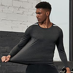 Men's Long Sleeve Compression Shirt Running Shirt Tee Tshirt Top Athletic Winter Spandex Moisture Wicking Quick Dry Breathable Gym Workout Running Active Training Jogging Exercise Sportswear Stripes Lightinthebox