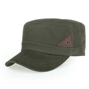 Cotton Solid Color Flat Cap