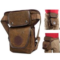 Retro Outdoor Canvas Leg Bag Solid Sports Waist Bag Casual Portable Bag For Men