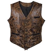 Rococo Baroque Victorian Vest Waistcoat West Cowboy Men's Cosplay Costume Carnival Carnival Event  Party Vest Lightinthebox - thumbnail