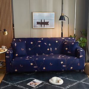 Purple Flower Print Dustproof Stretch Sofa Cover Super Soft Fabric Fit for 1to  4 Cushion Couch and L Shape Sofa (You will Get 1 Throw Pillow Case as free Gift) miniinthebox