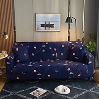 Purple Flower Print Dustproof Stretch Sofa Cover Super Soft Fabric Fit for 1to  4 Cushion Couch and L Shape Sofa (You will Get 1 Throw Pillow Case as free Gift) miniinthebox - thumbnail