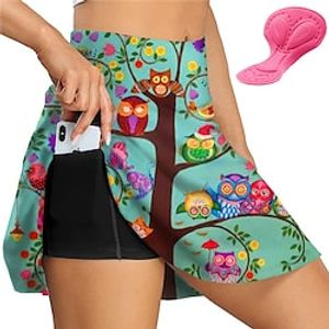 21Grams Women's Cycling Skort Skirt Bike Skirt Bottoms Race Fit Mountain Bike MTB Road Bike Cycling Sports Graphic Cat 3D Pad Breathable Moisture Wicking Quick Dry Yellow Pink Spandex Clothing Apparel Lightinthebox