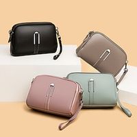 Fashion Women's Genuine Leather Bags Luxury Women Shoulder Crossbody Bag Designer 2 Zipper Female Change Organizer Small Purse miniinthebox - thumbnail
