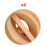 Trixie Slat Ball With Bell For Small Pets - Brown 6cm (Pack Of 4)