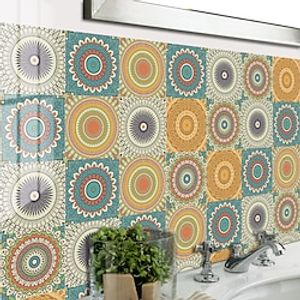 10pcs Mandala Style Tile Stickers Peel And Stick Self-adhesive Removable Moroccan Talavera Tile Splashback Suitable For Kitchen Furniture Stairs Glued Tiles7.877.87 Inch Lightinthebox