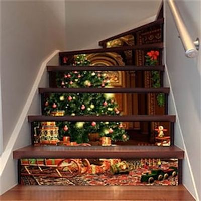 6PCS Christmas Creative Staircase Sticker Imitation 3D Christmas Tree Corridor Step Decoration Wall Sticker miniinthebox 6PCS Christmas Creative Staircase Sticker Imitation 3D Christmas Tree Corridor Step Decoration Wall Sticker miniinthebox