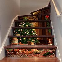 6PCS Christmas Creative Staircase Sticker Imitation 3D Christmas Tree Corridor Step Decoration Wall Sticker miniinthebox - thumbnail