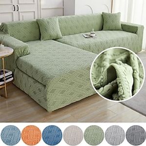 Jacquard Velvet Soft Luxury Thick Sofa Cover Elastic L Shape Sofa Cover Sectional Furniture Protector Kids New Armchair Slipcover Fit for 1-4 Cushion Couch and L Shape Sofa Lightinthebox