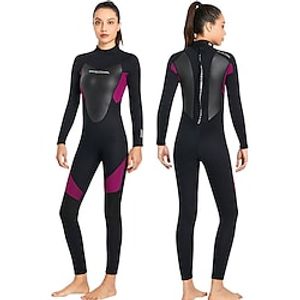 DiveSail Women's Full Wetsuit 3mm SCR Neoprene Diving Suit Thermal Warm Micro-elastic Full Body Back Zip Knee Pads - Diving Surfing Kayaking Water Sports Patchwork Summer Spring Winter Lightinthebox