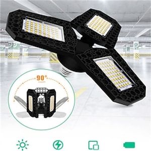 2pcs Garage Light E27 LED Lamp Adjustable Deformable Fan Blades Garage Ceiling Lamp Warage Warehouse Workshop Lights miniinthebox