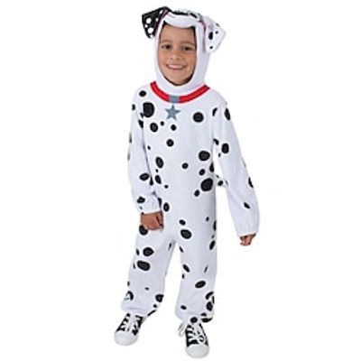 101 Dalmatians Puppy Cosplay Costume Outfits Boys Girls' Movie Cosplay Anime Blackwhite Leotard  Onesie Tail Halloween Masquerade Polyester Lightinthebox