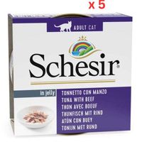 Schesir Cat Wet Food Tuna With Beef Fillets 140G Can (Pack Of 5) - thumbnail