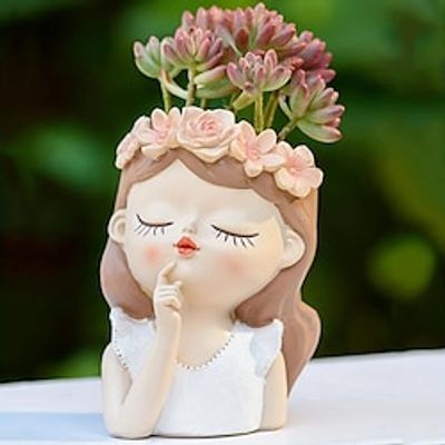 Creative Fairy Resin Desktop Small Flower Pot, Balcony Gardening Micro-landscape Decoration, Succulent Green Plant Potted Plant miniinthebox