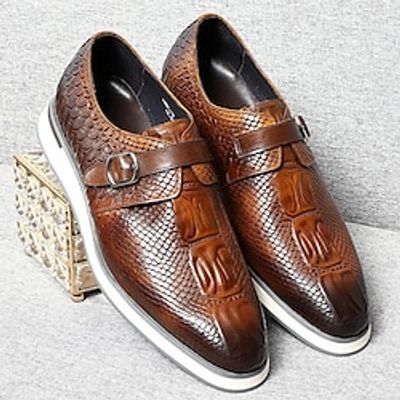 Men's Oxfords Formal Shoes Dress Shoes Walking Vintage Business Classic Office  Career Party  Evening Leather Massage Height Increasing Comfortable Lace-up Black Brown Fall Lightinthebox