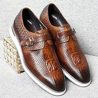 Men's Oxfords Formal Shoes Dress Shoes Walking Vintage Business Classic Office  Career Party  Evening Leather Massage Height Increasing Comfortable Lace-up Black Brown Fall Lightinthebox - thumbnail