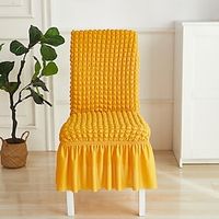 Spandex Dining Chair Cover with Skirt Farmhouse Stretch Chair Seat Slipcover Washable Cover Kitchen Protector for Dining Room Wedding Ceremony Durable miniinthebox - thumbnail