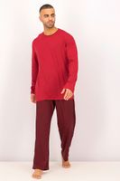 Mens 2pc Long Sleeve Top & Pants  Maroon - thumbnail
